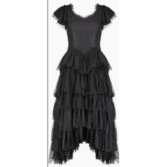 JessaKae Black Lace Ruffle Tiered Mia Dress BNWT Whimsigoth Size 1X - Picture 1 of 11